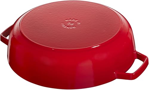 Miniatura 3 de Staub 40511-474-0 Cacerola Rustidera De Hierro Fundido Redonda, Color Cereza, 28 Cm