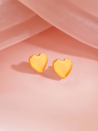 Image of 18K Gold Plated Heart Earrings for Women & Girls | Heart Hoops, Studs & Huggies | Waterproof and Anti Tarnish Jewellery | Valentines Gift for Girlfriend | Gifts for Women | 1 Year Warranty*