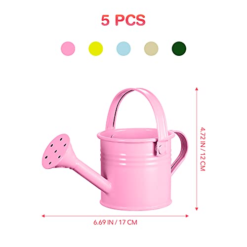 Doitool Metal Watering Can, 5Pcs Small Kids Watering Can, Children Iron Watering Tin Sprinkling Kettle For Garden Yarde Home Plants Flower ( Mixed Style ) #TOP2