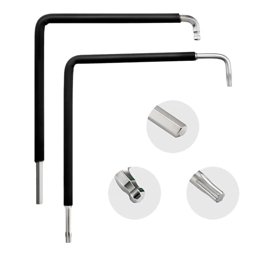 Xiciki Juego de 2 herramientas de ajuste de ventana, curvadas hexagonales de 4 mm, rótula de 4 mm y Torx TX15 para un ajuste versátil de herrajes de ventanas