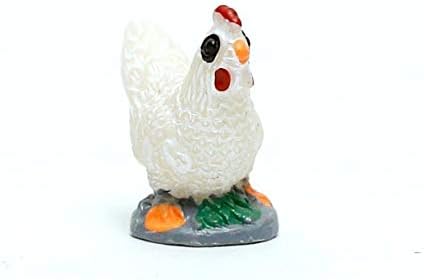 The Decorshed Miniature Chicen White for Tray Gardening/Fairy Garden/Terrariums/Landscaping/Craft Model Work - Set of 5 pcs