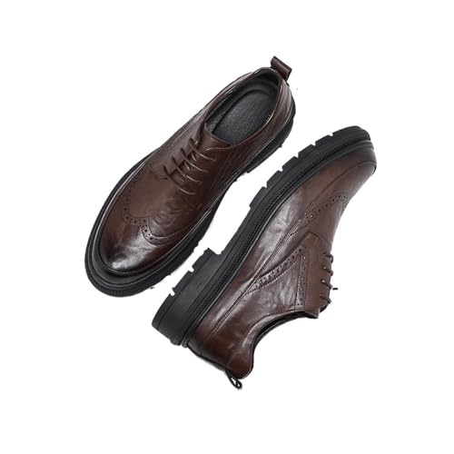 Men's Business Leather Shoes Oxfords(Dark Brown,9.5)2