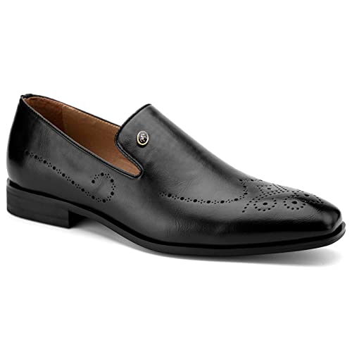 Image of Meijiana Mens Loafers Wedding Dress Shoes Slip-On Loafers for Men Tuxedo Suit Shoes