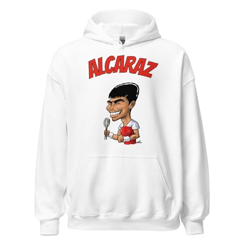Sweat à capuche tennis Carlos Alcaraz blanc XX-Large pour homme