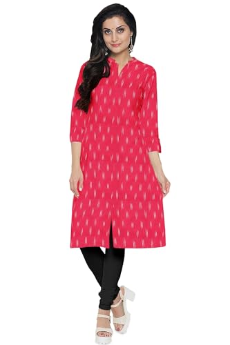 Image of Cotton Pochampally ikat unstitched blouse, Kurthi, long frock fabric material for women (1 meter, 2 meters & 3 meters)