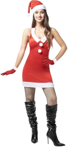 Funidelia | voor vrouwen Miss Santa, Kerst, Kerstvrouw - Kostuum voor Volwassenen Accessoire verkleedkleding en rekwisieten voor Halloween, carnaval & feesten - Maat M - Rood