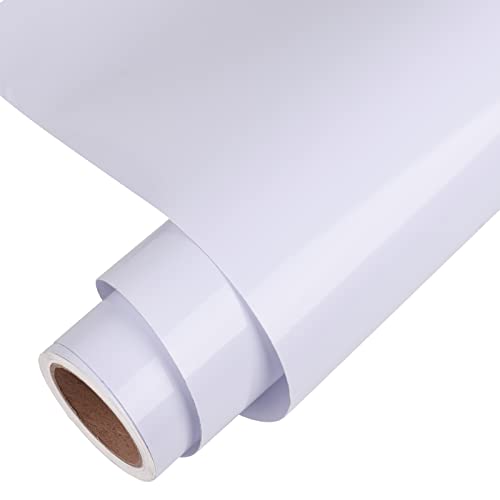 VINYL FROG Glossy Permanent Vinyl White Adhesive Vinyl Roll Smart Vinyl Permanent 12''x 5ft Self Adhesive Vinyl for DIY Craft
