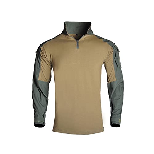 ZAANU Traje de Combate Camo1 Uniforme Militar Pantalones Cargo del ejército Hombres Ropa de Caza Multicam (Camisa En8 XXL)