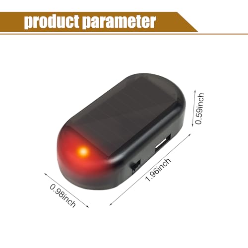 dawfall 1 PC LED Car Solar Alarm Safety Light with USB Port, Anti-Theft Vehicle Flash Light Replacement, Universal Waterproof Automotive Warning Light Accessories for Truck SUV Car (Red Light)