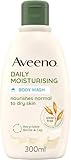 Aveeno Daily Moisturising Body Wash, With Soothing Oat, Suitable For Sensitive Skin, Gently Cleanses and Nourishes, Soap-Free, Lightly Scented, 300ml