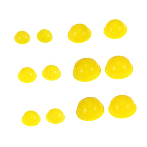 NOLITOY 12pcs Silicone Cupping Therapy Vacuum Massage Cups for Face Neck Body Yellow Silicone Cups for Cellulite Relief Blood Circulation Ergonomic Design for Comfortable Use