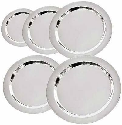 PUHBRHY Stainless Steel Heavy Ciba Lids/Plate for Tope/Kadhai - Set of 5 Pcs 14.6 cm, 15.8 cm, 17 cm, 18.8 cm, 20 cm (Size No - 8,9,10,11,12)