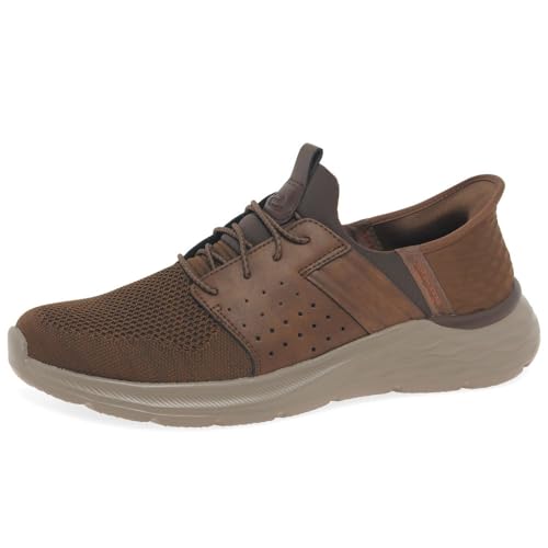 Skechers Men's Garner - Newick Hands Free Slip-in Men's Casual, Brown, 11, Medium, US