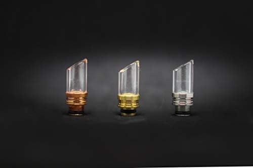 Angled top Pyrex Glass drip tip 510 Thread (Chrome)