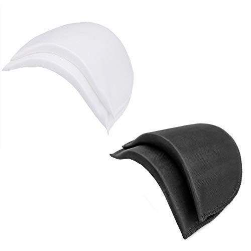YEQIN Covered Set-in Shoulder Pads (2 Pcs White + 2 Pcs Black)