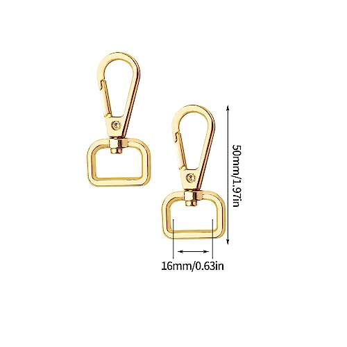 TAIYOU 12 Stück Golden Schwenker Hummer Haken Drehbare Karabinerhaken aus Legierung Schlüsselanhänger Karabinerhaken Schnallen zur Produktion von Handgemachten Taschen Rucksäcke Basteln Verwendet