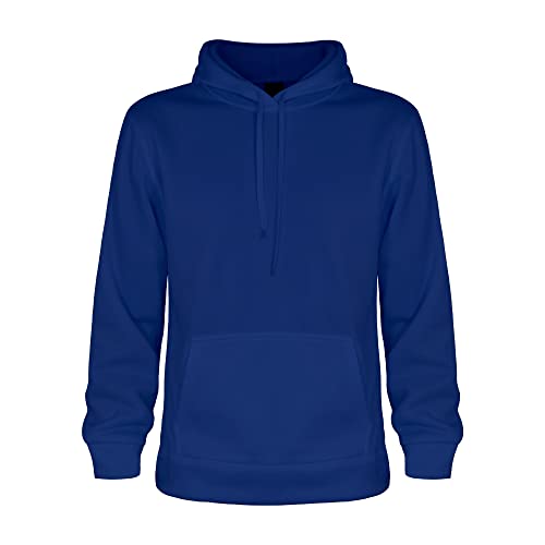 Moletom com Capuz e bolso Canguru flanelado hoodie (Pequeno, Azul-royal)