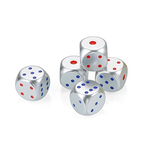 KAHDGSS Dados de juego de boutiques de esquina redonda, aleaciones de aluminio coloridas, metal, fácil agarre, panel de funciones, fiesta, entretenimiento, metal