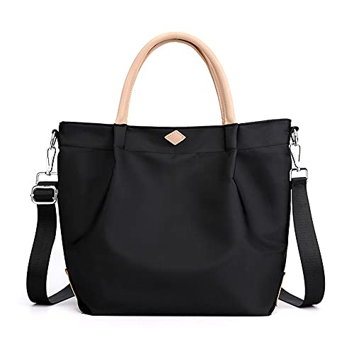 Sac à main en nylon noir léger et spacieux au format Medium