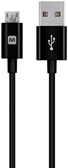Monoprice USB-A to Micro B Cable - 0.5 Feet - Black, Polycarbonate Connector Heads, 2.4A, 22/30AWG - Select Series