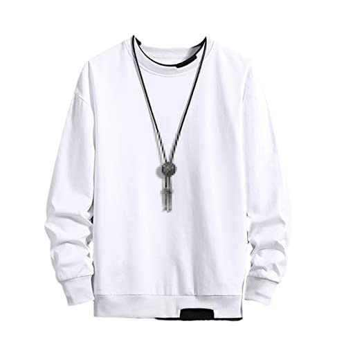 Sweat Harajuku noir et blanc col rond pour homme en grande taille XXXXL