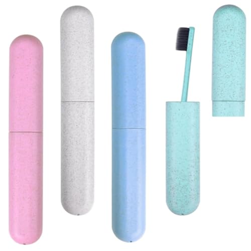 4 Pack Travel Toothbrush Case, Homiest Portable Breathable Toothbrush Holder for Travel,Camping,School/Home