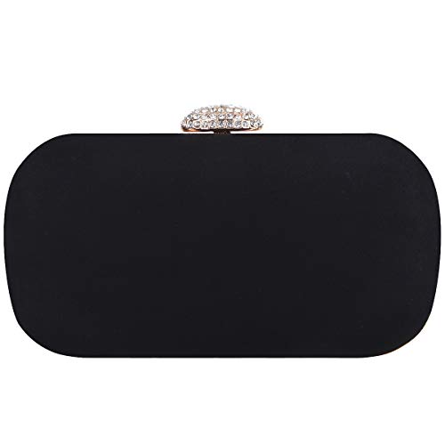 Preisvergleich Produktbild Bonjanvye Bling Purse Hard Case Crystal Rhinestone Clutch Bag Black