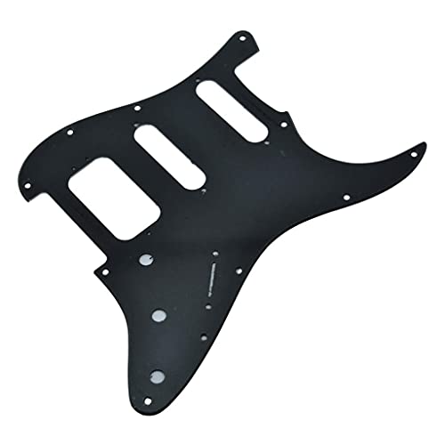 Image of Dopro 11-Hole Strat HSS Guitar Pickguard 3-Screw Humbucking Pickup Mount Fits American Fender Stratocaster Matte Black