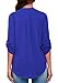 OMZIN Womens Chiffon Blouse V Neck Short Sleeve Top V Neck Shirts for Women's Blue M