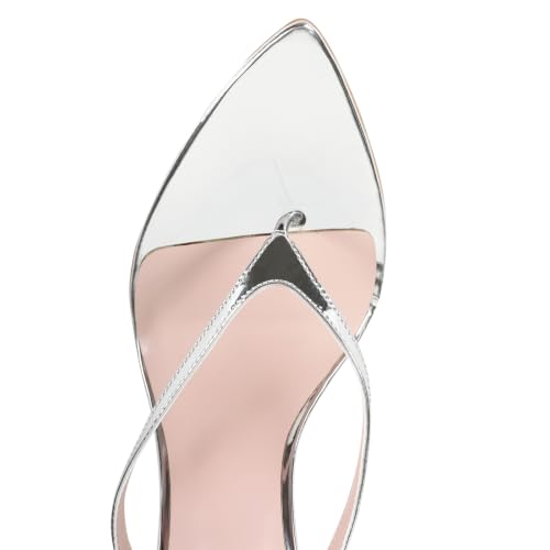 Women's Wedge Heels Sandals Strappy Flip Flops Thong Clear Heeled Sandals by Fuazuzu - Used condition - Image 6