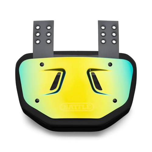 Battle Sports Prism Football Back Plate Hard Shell Lower Back Protector with Contoured Foam for High-Impact Protection - Youth Gold