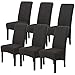 NIBESSER Housses de Chaises 6 pièces Grand Taille Noir XL, Housses pour Chaises de Salle a Manger Universelle, Couverture Couvre de Chaise Salon Moderne pour Mariage Reunion
