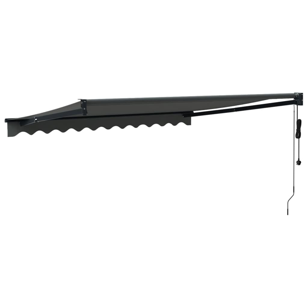 IKAYAA Tenda Retrattile elettrica Tenda da Sole 300x250 Tenda Retrattile Automatica Resistente ai Raggi UV con elecomando manovella-Antracite (Telaio Grigio)-300 x 250 cm