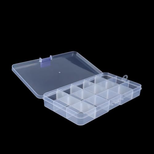 DUZEPA 6 Stück Sortierboxen aus Kunststoff, transparente Sortimentsbox, Sortierbox mit verstellbaren Trennwänden für Kleinteile, Perlen, Schrauben, Bürobedarf