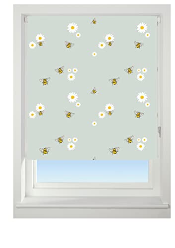 Bumble Bee and Daisy Blackout Roller blind (120 cm)
