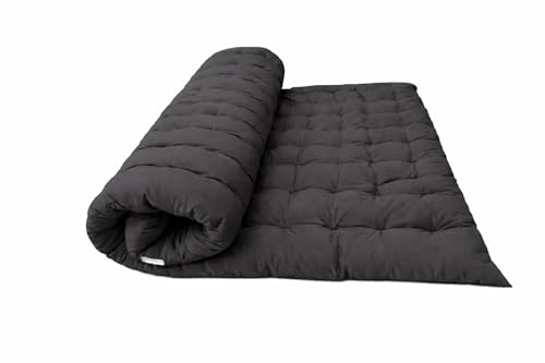 Image of ATOOTFUSION Soft Cotton Quilt | Foldable Light Weight Filled Single Firm Cotton Quilt Mattress| Gadda (Solid Coloured, 2 Sleeping Capacity, 5 x 6 ft or 72 x 60 Inches Queen) (Grey)