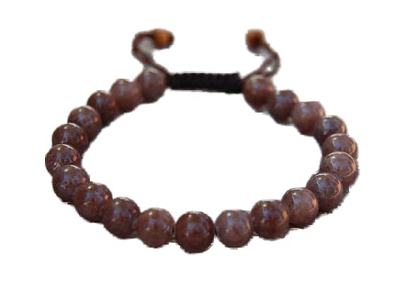 Bracelet jaspe marron 8mm perles rondes bracelet ajustable yoga méditation