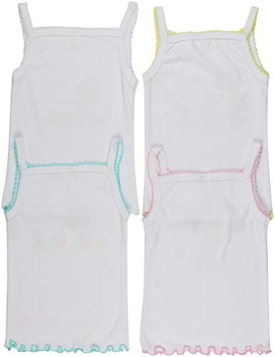 Image of ToBeInStyle Girl's 4 Pack Ruffle Hem Spaghetti Strap Tank Tops