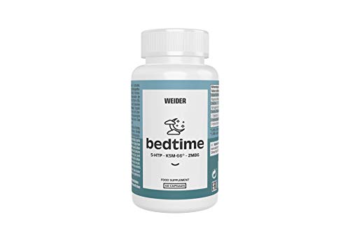 WEIDER Bedtime, 60 Kapseln mit Zn, Mg, B6, L-Tryptophan, 5-HTP & KSM-66 Ashwagandha