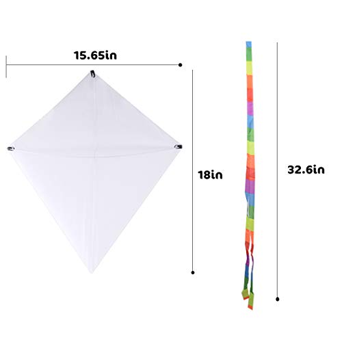 Sacolin Diy Coloring Kite Kit: 12 Sets Kids White Blank Kite Educational Outdoor Game Toy Creative Craft Painting Flying Kite With Swivel And Line #TOP3
