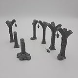 HERO Creations - Colonnade Ruins - RPG - Dungeons and Dragons - DND - Pathfinder - Lord of The Ring - Figurine Miniature (Gray/Unpainted)