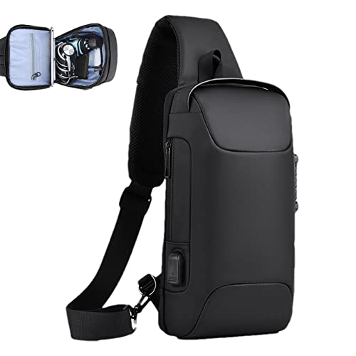 Bolsa tiracolo masculina | Mochila tiracolo impermeável | Mochila tiracolo pequena com porta de carr