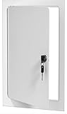 Premier 5000 Series Commercial Grade Steel Access Door, 12 x 24 Flush Universal Mount, White (Keyed Cylinder Latch)