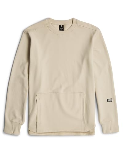 Miniatura 6 de G-Star Para Hombre Sudadera Stepped Hem Relaxed, Blanco Whitebait D24680-D562-1603 , S