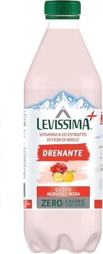 Levissima+, Drenante, Acqua Minerale Naturale con Vitamina B, Gusto Agrumi e Rosa - 1 Bottiglia da 50cl