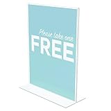Deflecto Classic Image Stand-Up Sign Holder, Tabletop and Desk, Double-Sided, Vertical, 8.5