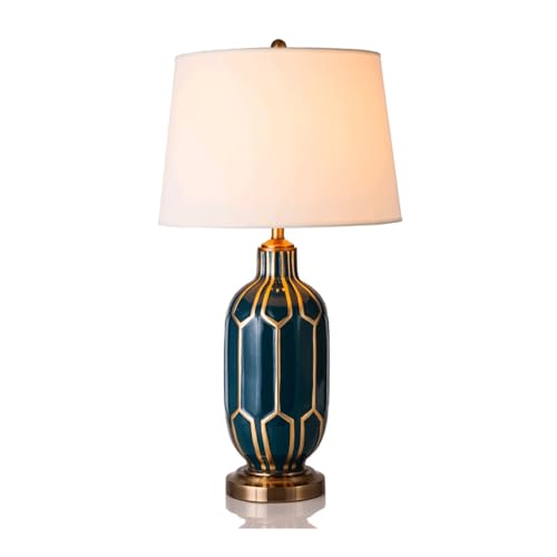 Lampe de bureau rustique luminaire salon et comptoir d'étude E26 en tissu