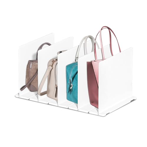 5 Stück Schrankregaltrenner Handtaschen Aufbewahrung: Nizirioo Abnehmbarer und Verstellbarer Abstand Regaltrenner, Schubladen Trenner Ohne Bohren, Schrankregalteiler für Handtasche Schrank-Organizer