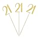 Gold Glitter 21st Birthday Centerpiece Sticks, 12-Pack Number 21 Table Topper Anniversary Party Decorations