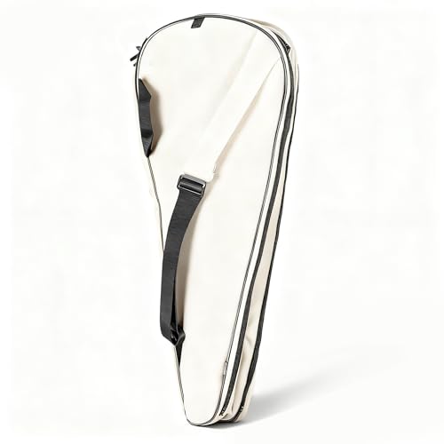 Alephnull Bolsa de tenis de dos capas para dos raquetas, doble bolsa para raquetas de tenis, funda ligera acolchada para raqueta de tenis, bolsa de bádminton, bolsa de squash (blanco)
